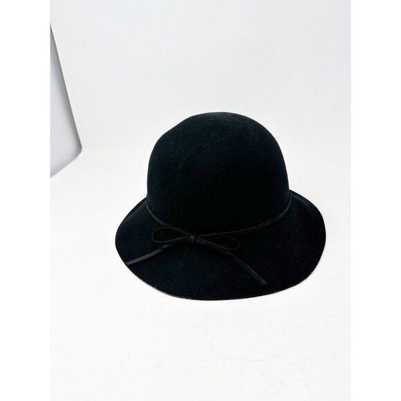 Goorin Bros.‎ Womens Mrs Blanc Wool Floppy Cloche Hat Leather Bow Black Medium main image 5